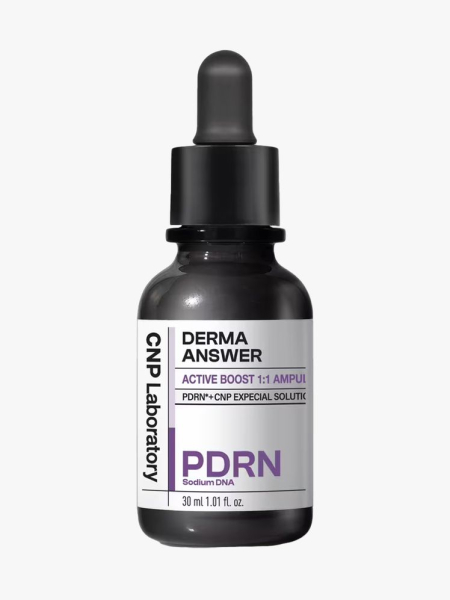 CNP Derma Answer Active Boost 1:1 Ampule in branded dropper component on a light gray background